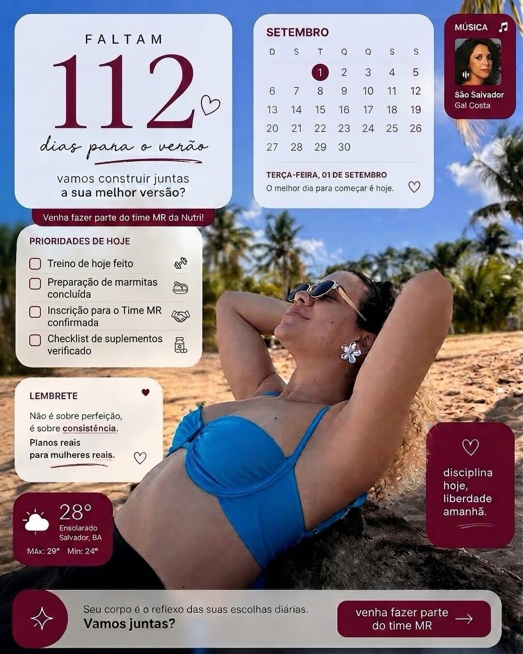 Post de Malu Rilou: contagem para o verão